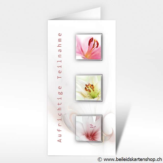 Beileidskarten mit Lilien Blumen